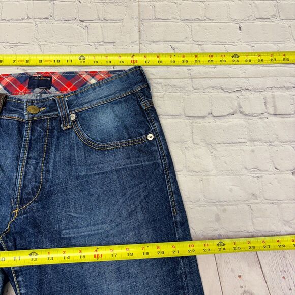 Vintage Energie Men Straight Jeans Size 33 Blue Denim Y2K Distressed D049 -26 - Picture 3 of 16